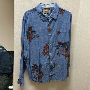 Men's Margaritaville 2XL Long-sleeve blue shirt.